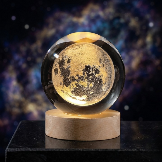 1 Pc USB LED Galaxy Crystal Ball Lamp | 3D Planet Moon Night Light | Bedroom & Party Home Decor