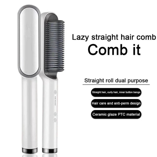 Hair Straightener Brush – Fast Heating, Smooth Styling